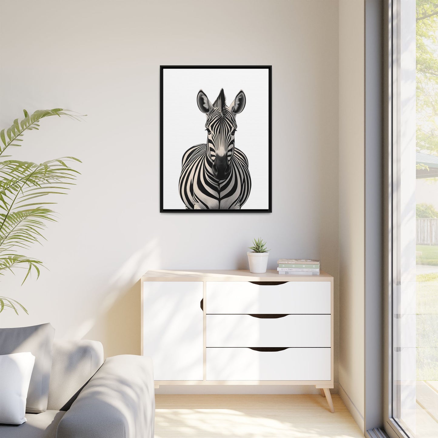 Striking Zebra Wall Art Black & White Wildlife Photography Print, Safari Animal Home Decor, Zebra Lover Nursery Room Gift