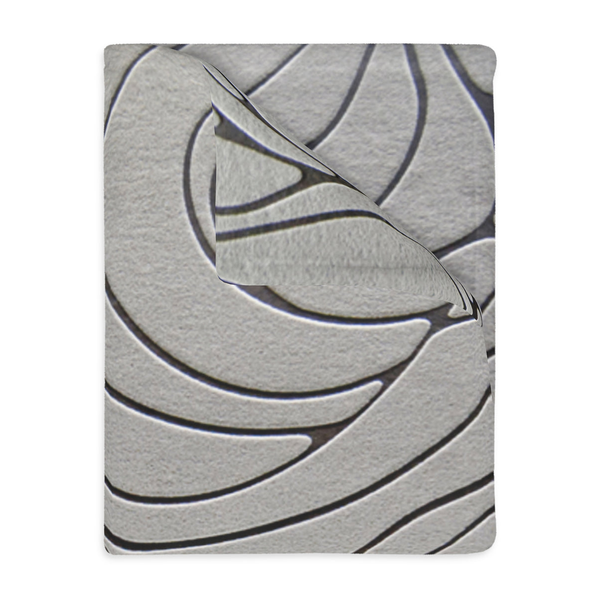 Modern Abstract Gray Wave Blanket – Two-Sided Microfiber Plush Throw