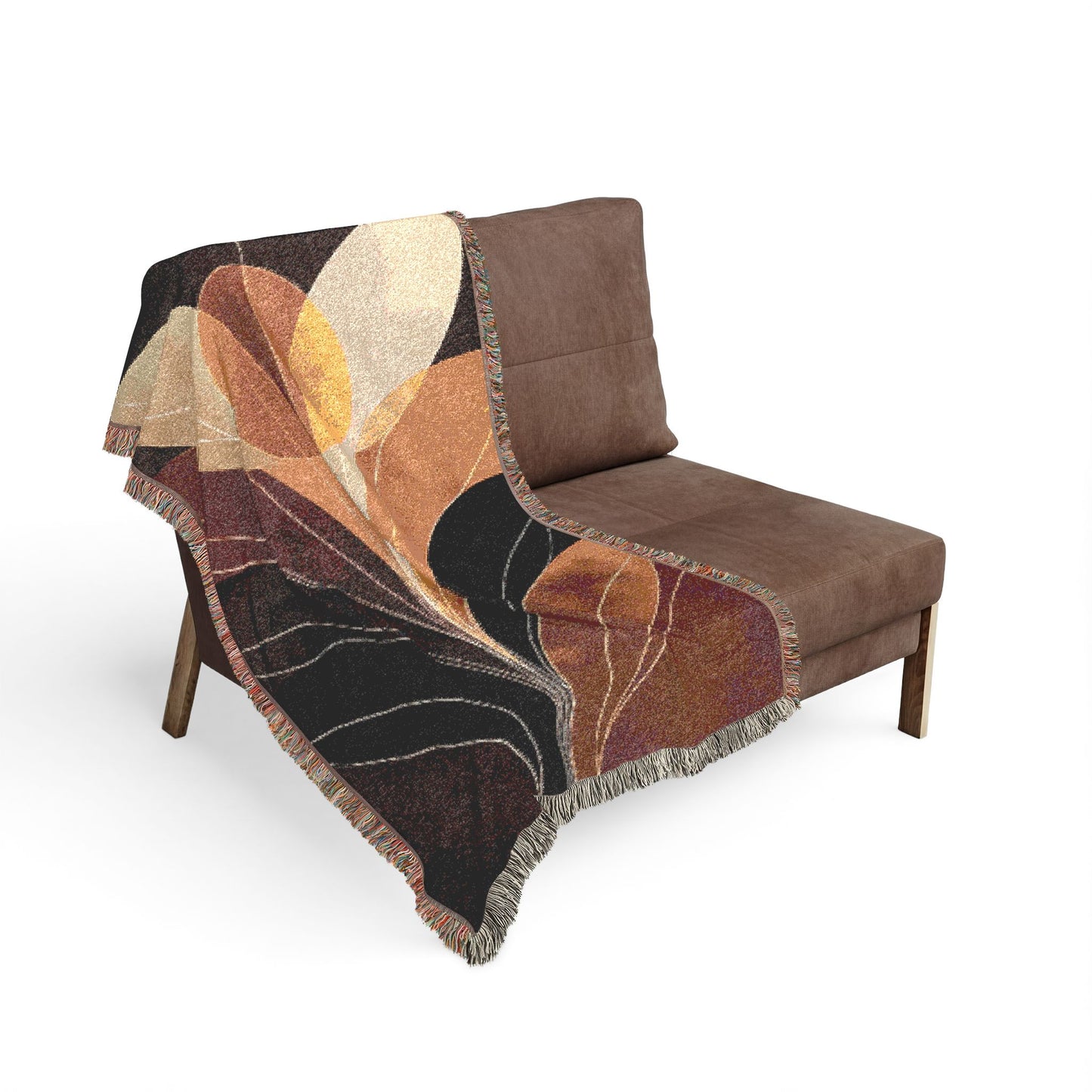 Retro Sunburst Woven Throw Blanket – Mid Century Boho Tapestry Decor