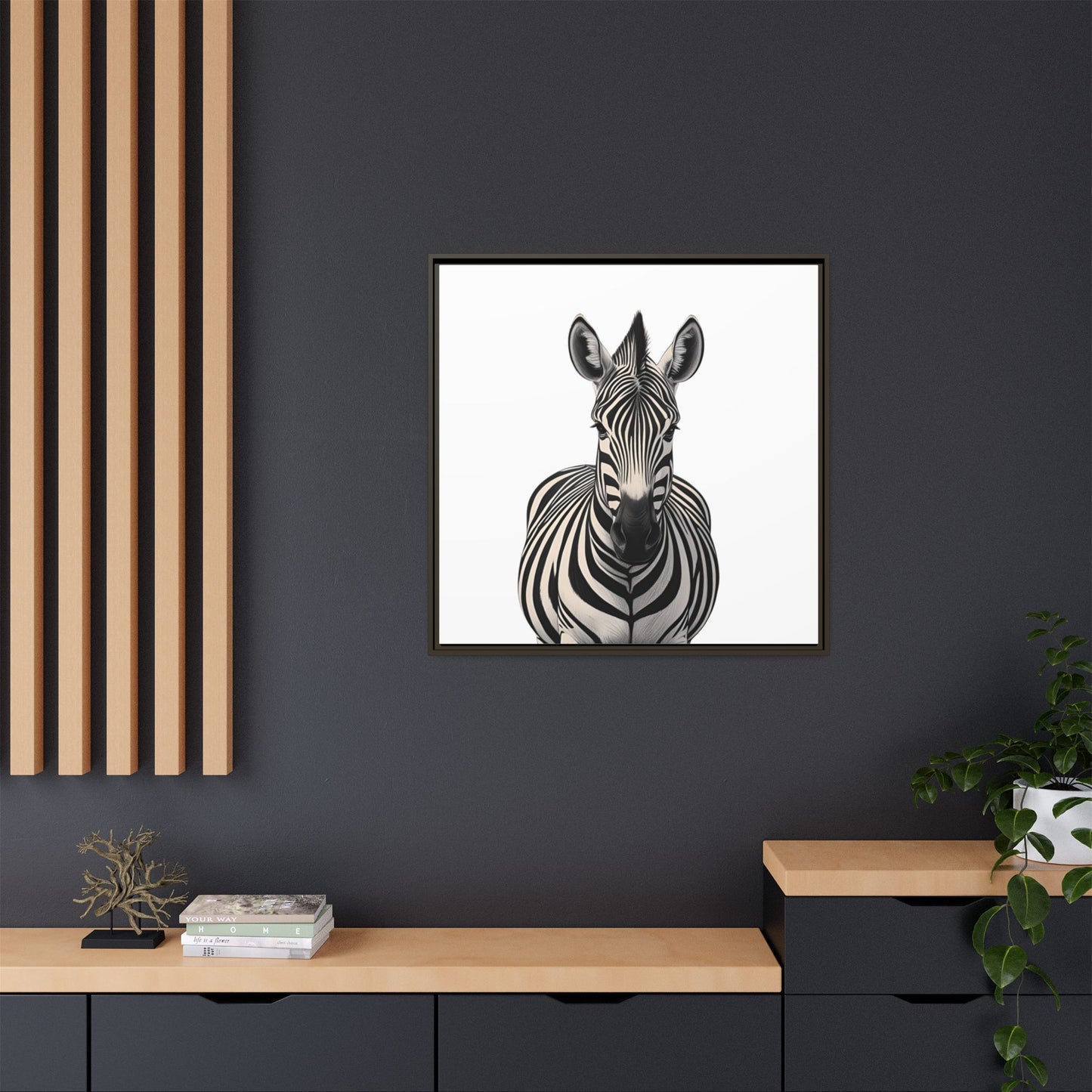 Striking Zebra Wall Art Black & White Wildlife Photography Print, Safari Animal Home Decor, Zebra Lover Nursery Room Gift