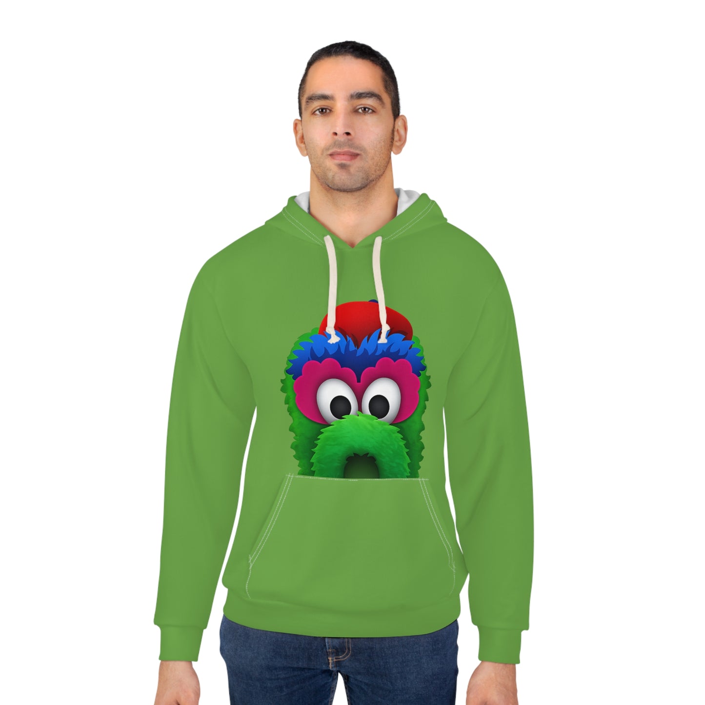 Colorful Fuzzy Monster Hoodie | Playful Cartoon Mascot Hoodie with Pocket Peek Design