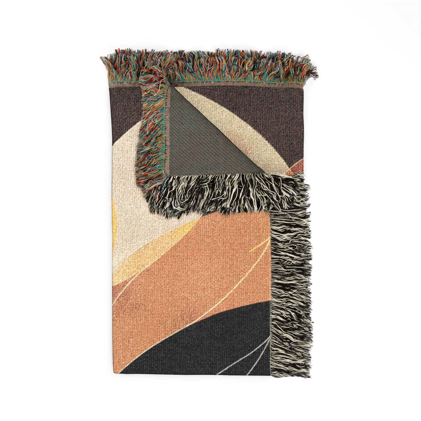 Retro Sunburst Woven Throw Blanket – Mid Century Boho Tapestry Decor