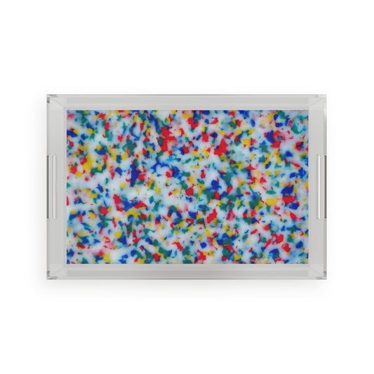 Colorful Terrazzo Acrylic Serving Tray, Modern Coffee Table Decor, Housewarming Gift