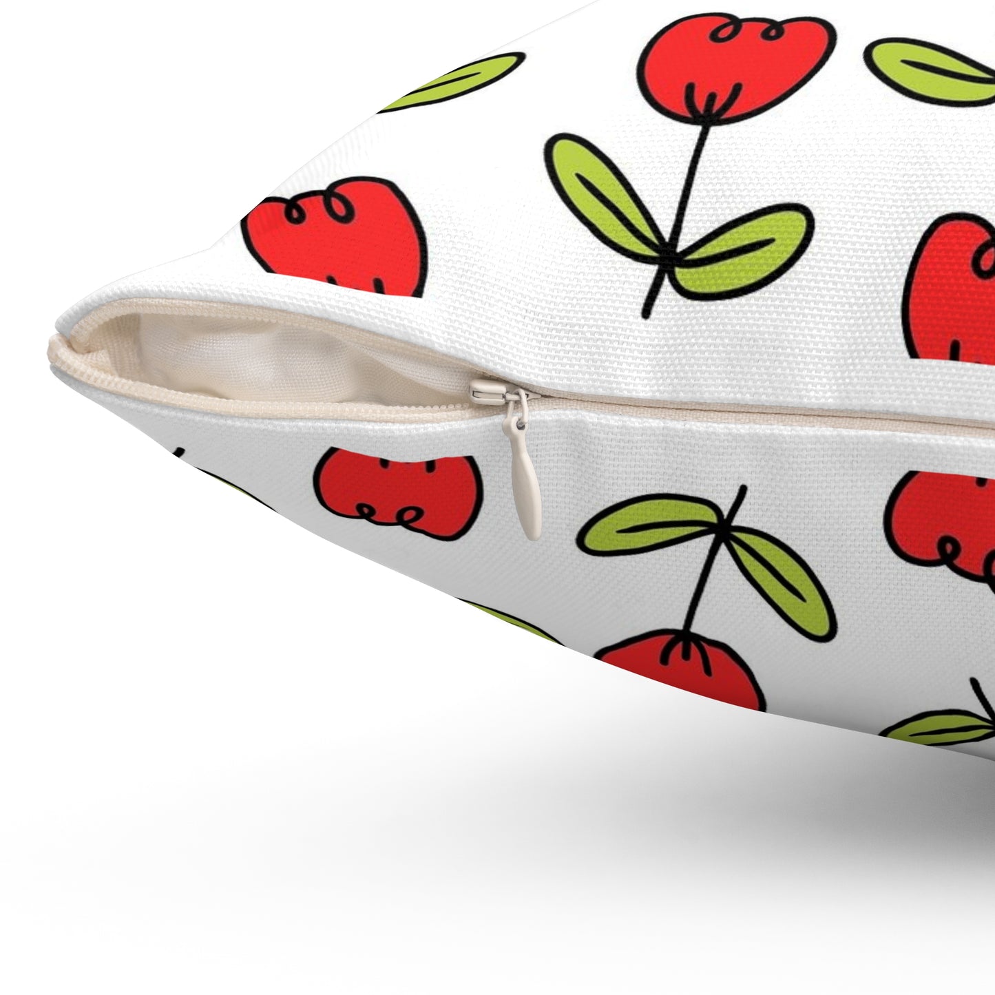 Spring Red Tulips Indoor Pillow | Floral Decorative Cushion