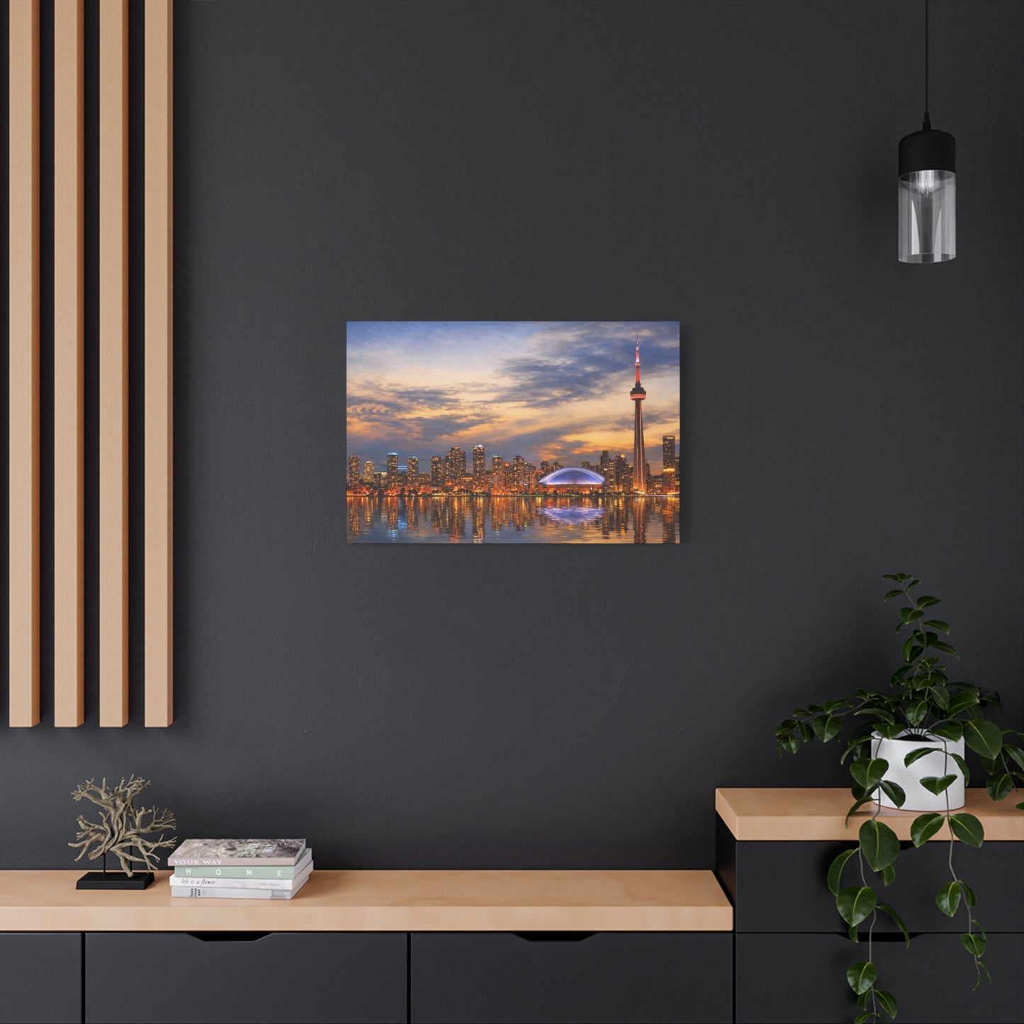 Toronto Skyline Matte Stretched Canvas, Toronto Skyline Canvas Wall Art, Urban City Art Print