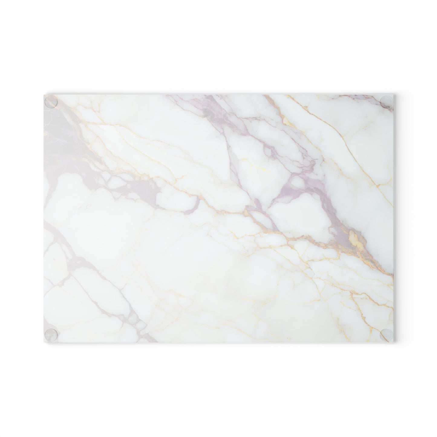 White Marble Glass Cutting Board | Gold Vein Kitchen Decor