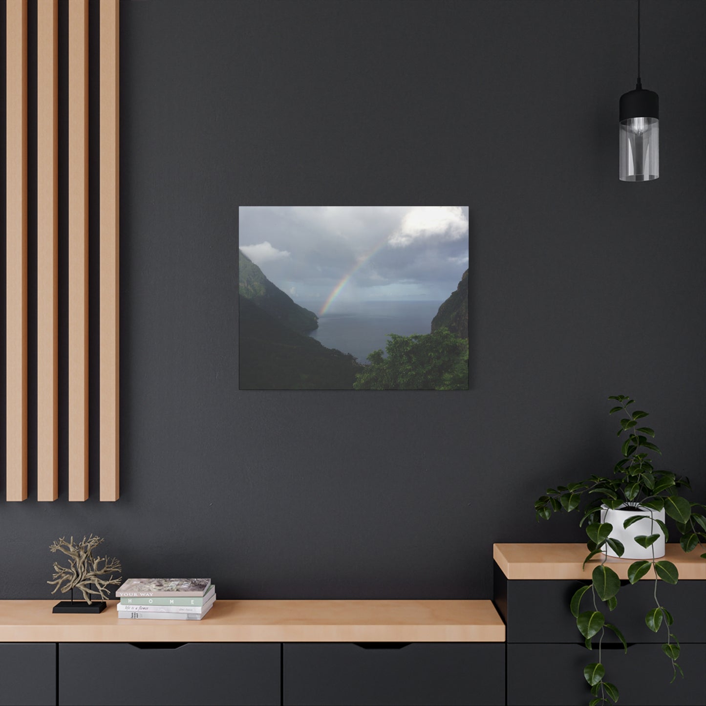 St. Lucia Pitons Rainbow Canvas Art | Caribbean Landscape Photography