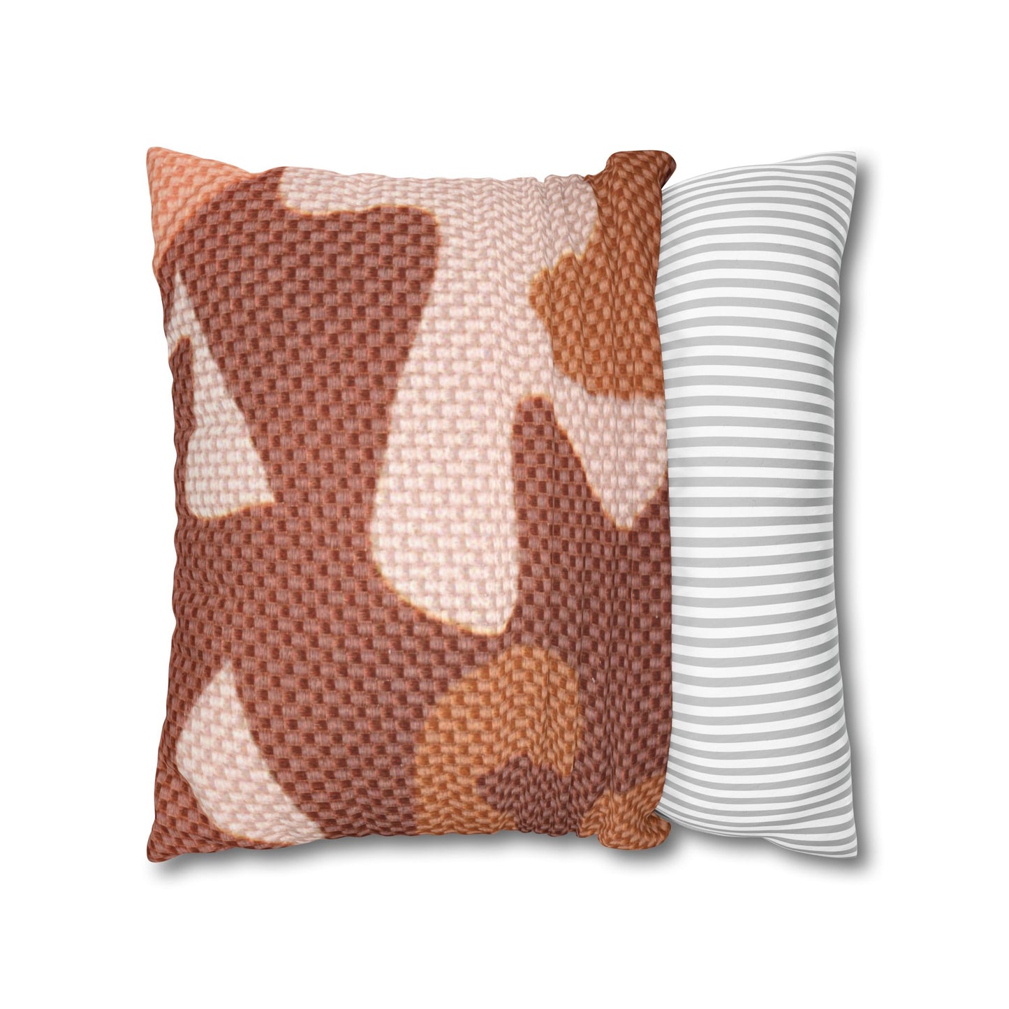 Boho Pillowcase, Bohemian Pillow Cover, Modern Square Pillow Case, Brown Shades