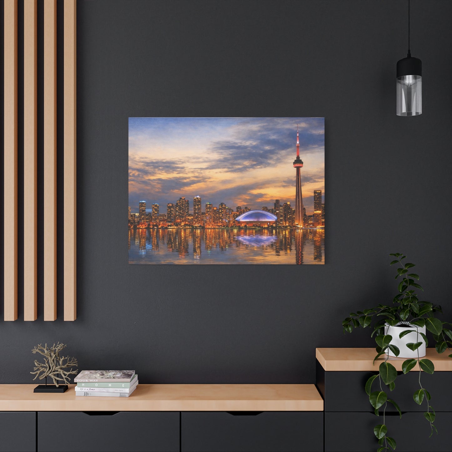 Toronto Skyline Matte Stretched Canvas, Toronto Skyline Canvas Wall Art, Urban City Art Print