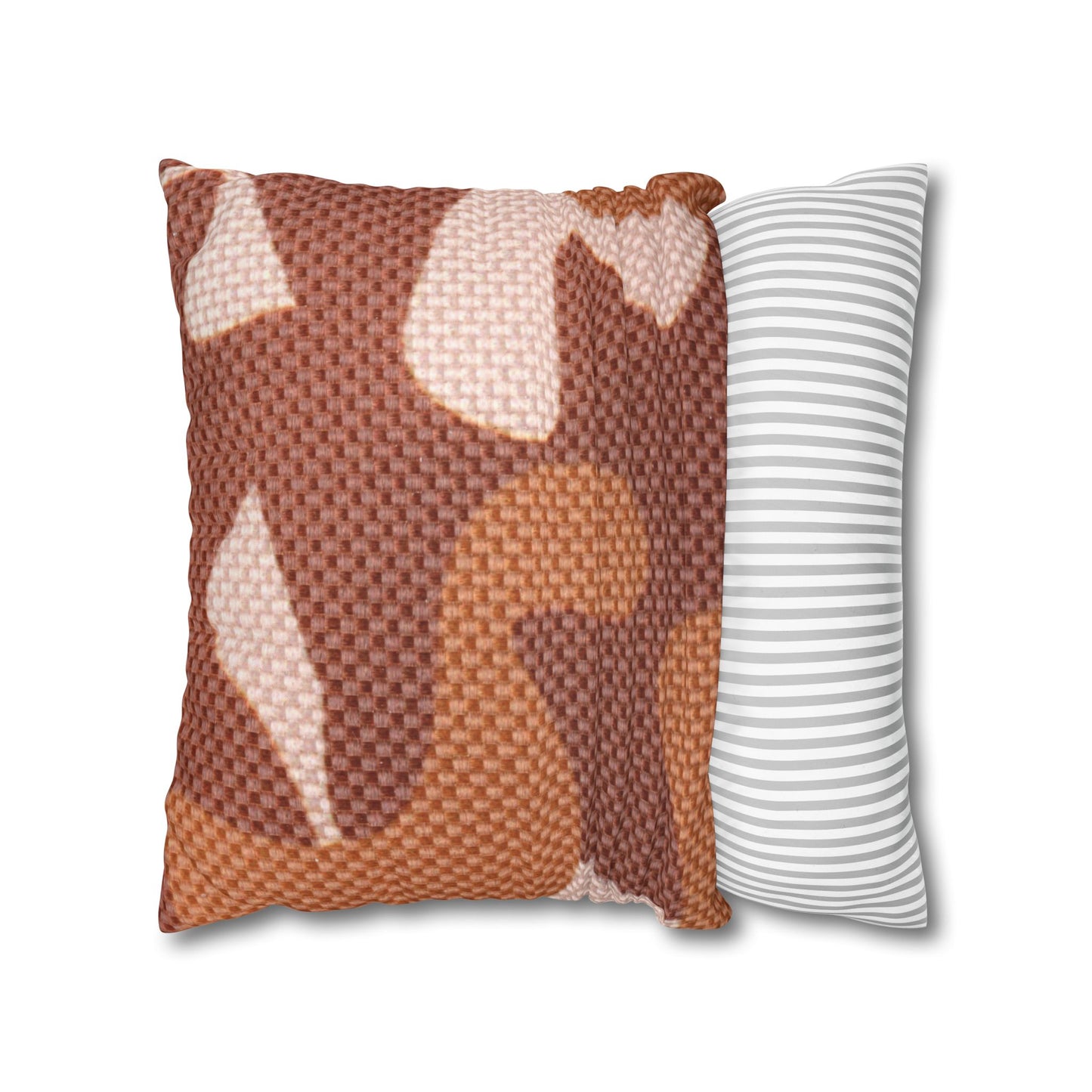 Boho Pillowcase, Bohemian Pillow Cover, Modern Square Pillow Case, Brown Shades