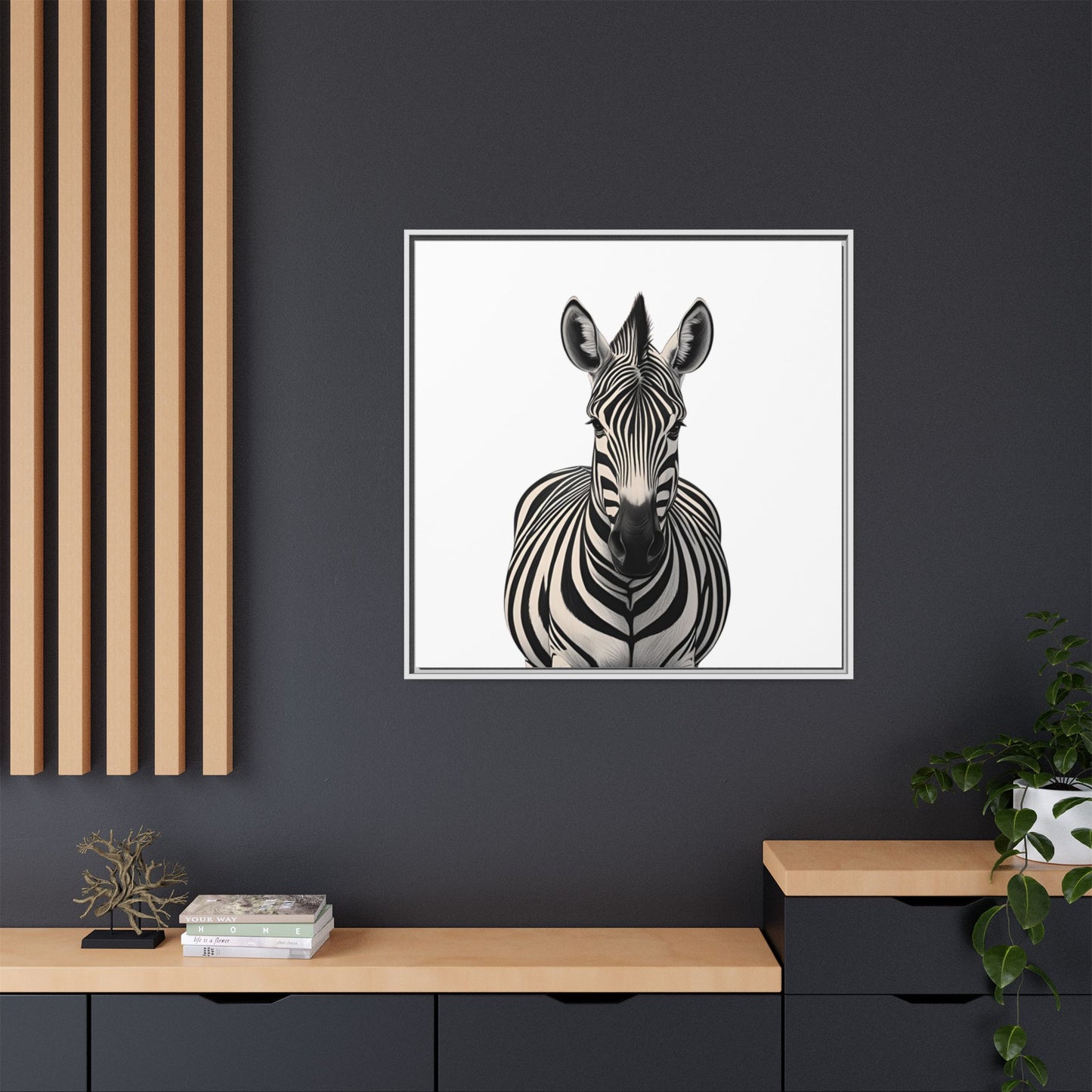 Striking Zebra Wall Art Black & White Wildlife Photography Print, Safari Animal Home Decor, Zebra Lover Nursery Room Gift