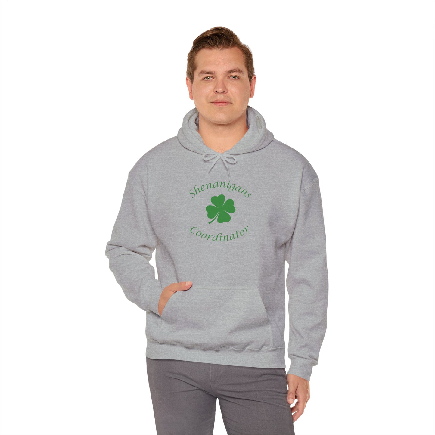 Shenanigans Coordinator Hoodie – Funny St Patrick’s Day Sweatshirt with Shamrock | Irish Party Hoodie Gift