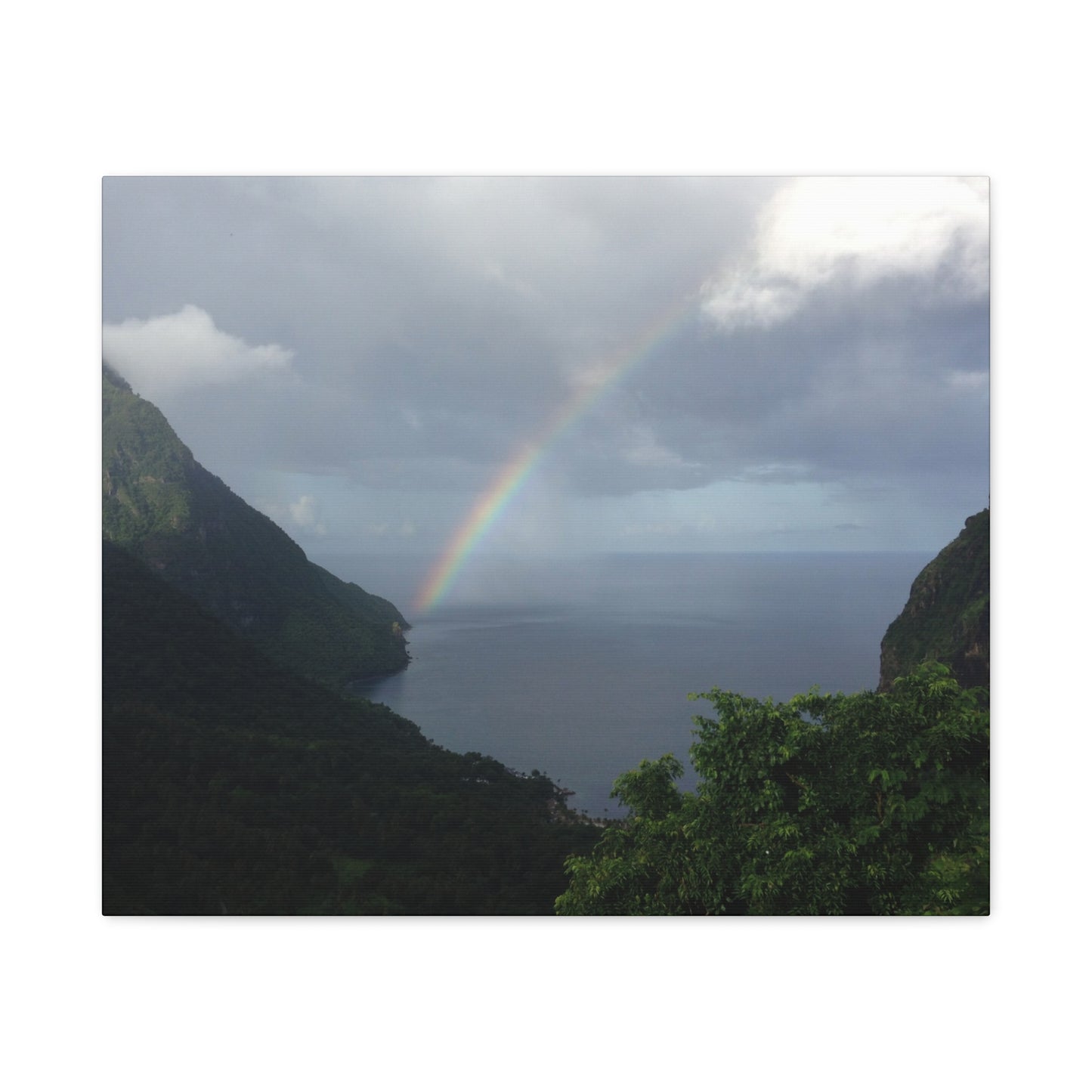 St. Lucia Pitons Rainbow Canvas Art | Caribbean Landscape Photography