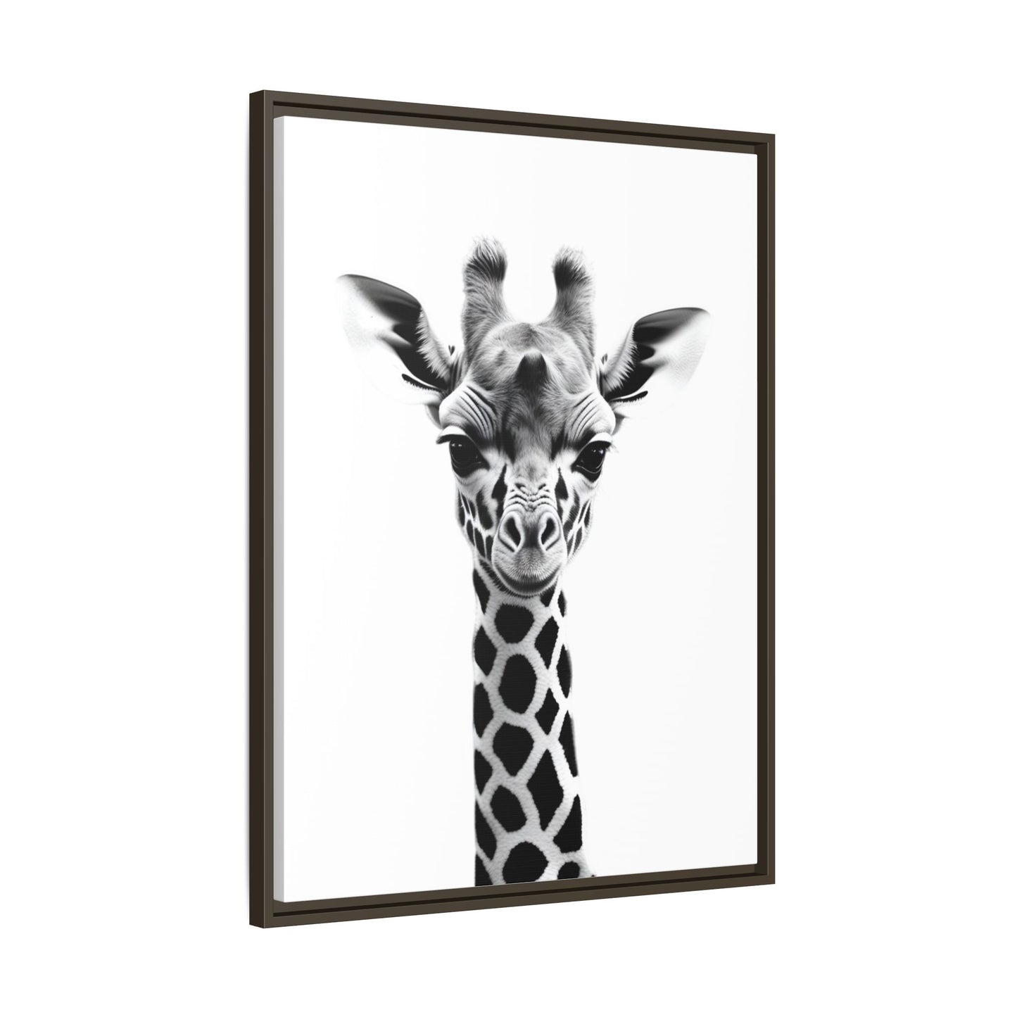 Baby Giraffe Wall Art Black & White Wildlife Photography Print, Cute Giraffe Lover Gift