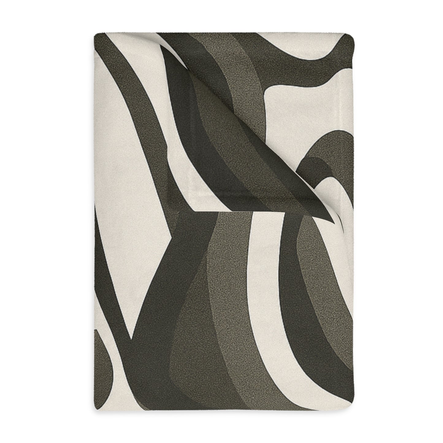 Abstract Retro Swirl Velveteen Throw Blanket | Neutral Modern Sofa Decor