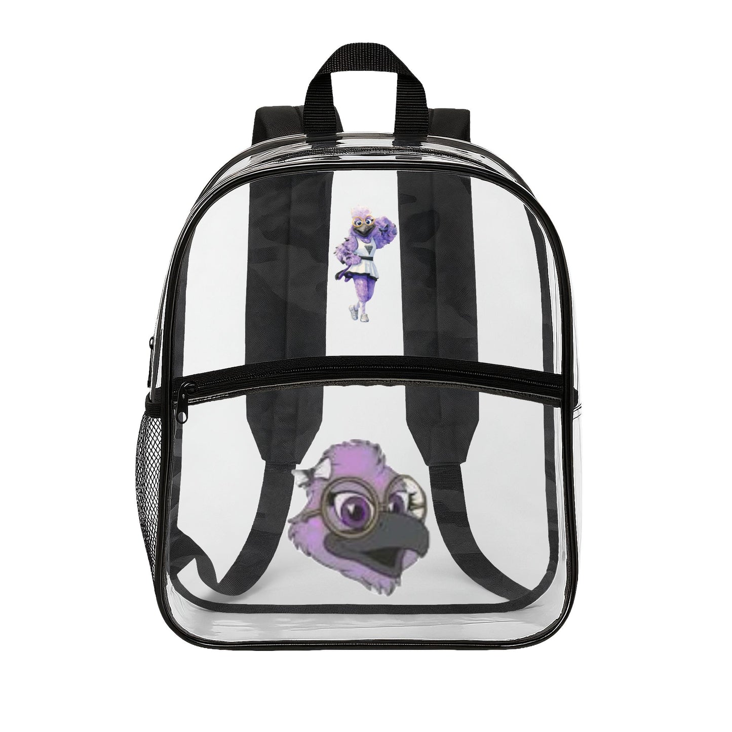 Clear Backpack with Purple Bird Character – Stadium Approved Transparent Bag