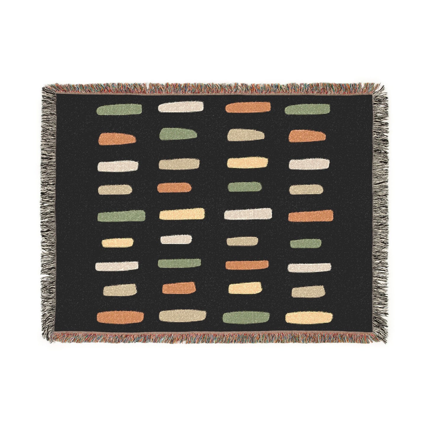 Modern Geometric Woven Throw Blanket | Mid-Century Boho Decor