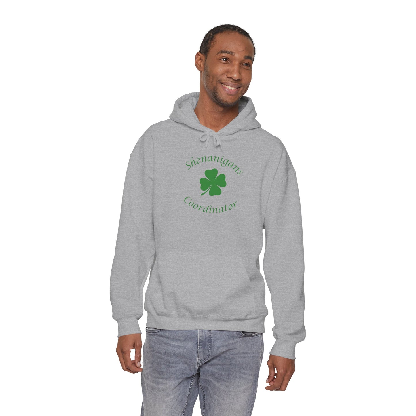 Shenanigans Coordinator Hoodie – Funny St Patrick’s Day Sweatshirt with Shamrock | Irish Party Hoodie Gift
