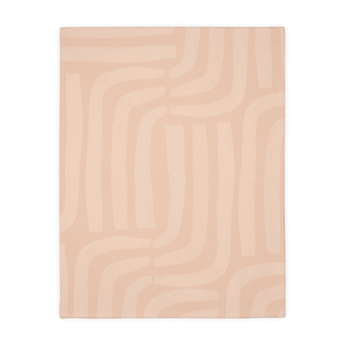 Abstract Peach Geometric Microfiber Blanket – Two-Sided Velveteen Plush Throw