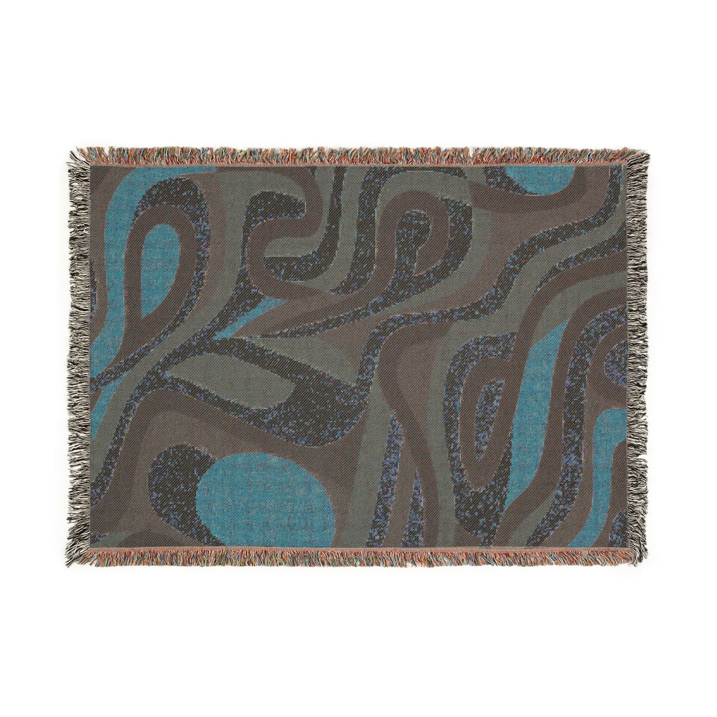 Retro Abstract Woven Blanket – Mid-Century Boho Throw for Couch & Wall Décor