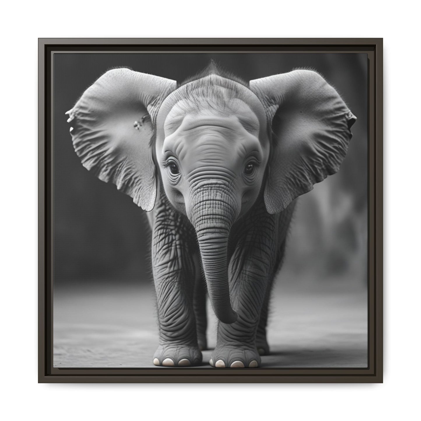 Adorable Baby Elephant Wall Art Black & White Wildlife Photography Print, Cute Safari Animal Home Decor, Elephant Lover Gift