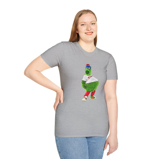 Cartoon Baseball Mascot T-Shirt | Funny Green Character Tee for Sports Lovers