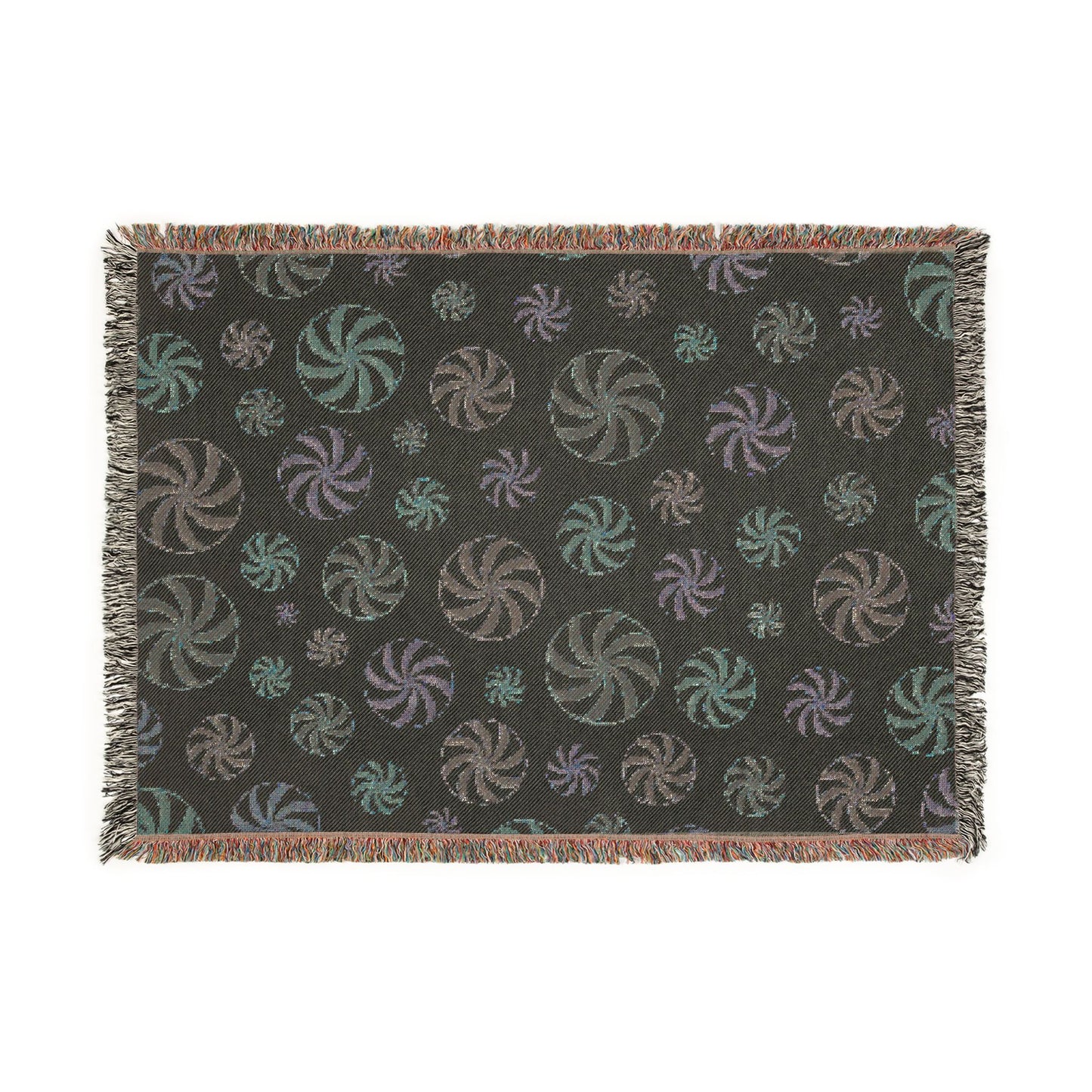 Peppermint Swirl Woven Throw Blanket | Cozy Christmas Holiday Decor