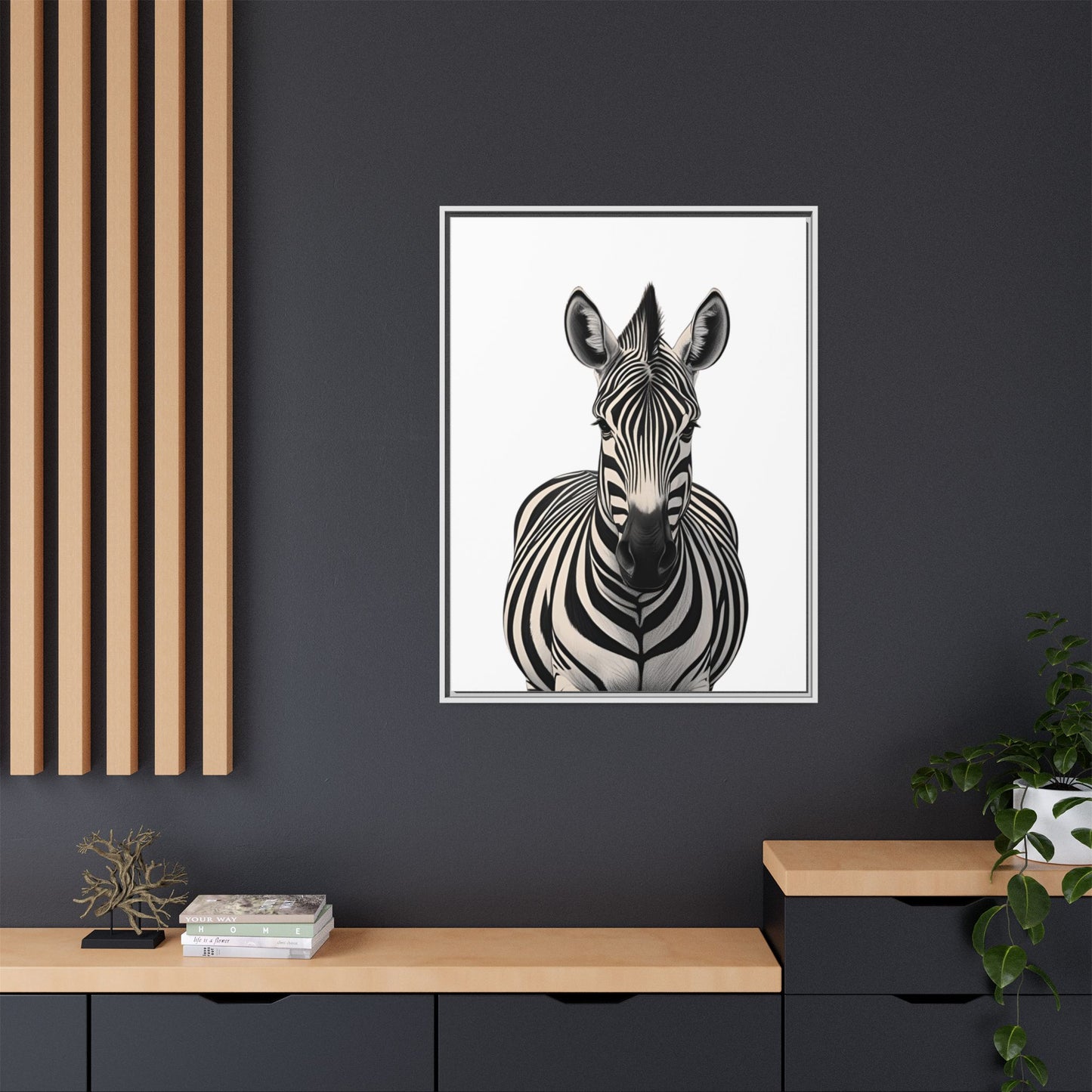 Striking Zebra Wall Art Black & White Wildlife Photography Print, Safari Animal Home Decor, Zebra Lover Nursery Room Gift