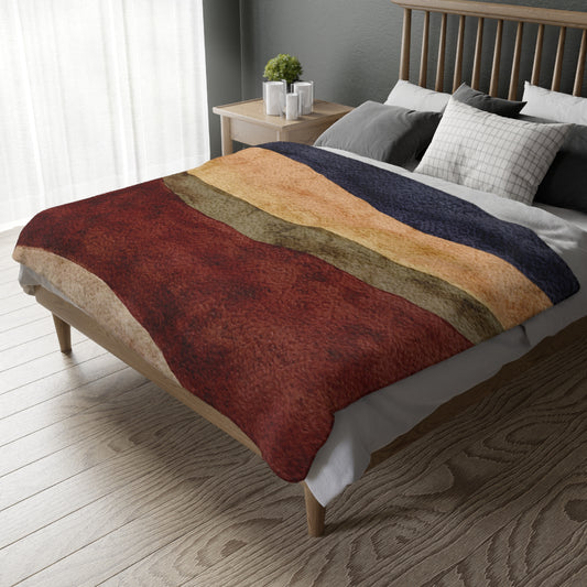 Abstract Earth Tone Throw Blanket | Modern Boho Home Decor