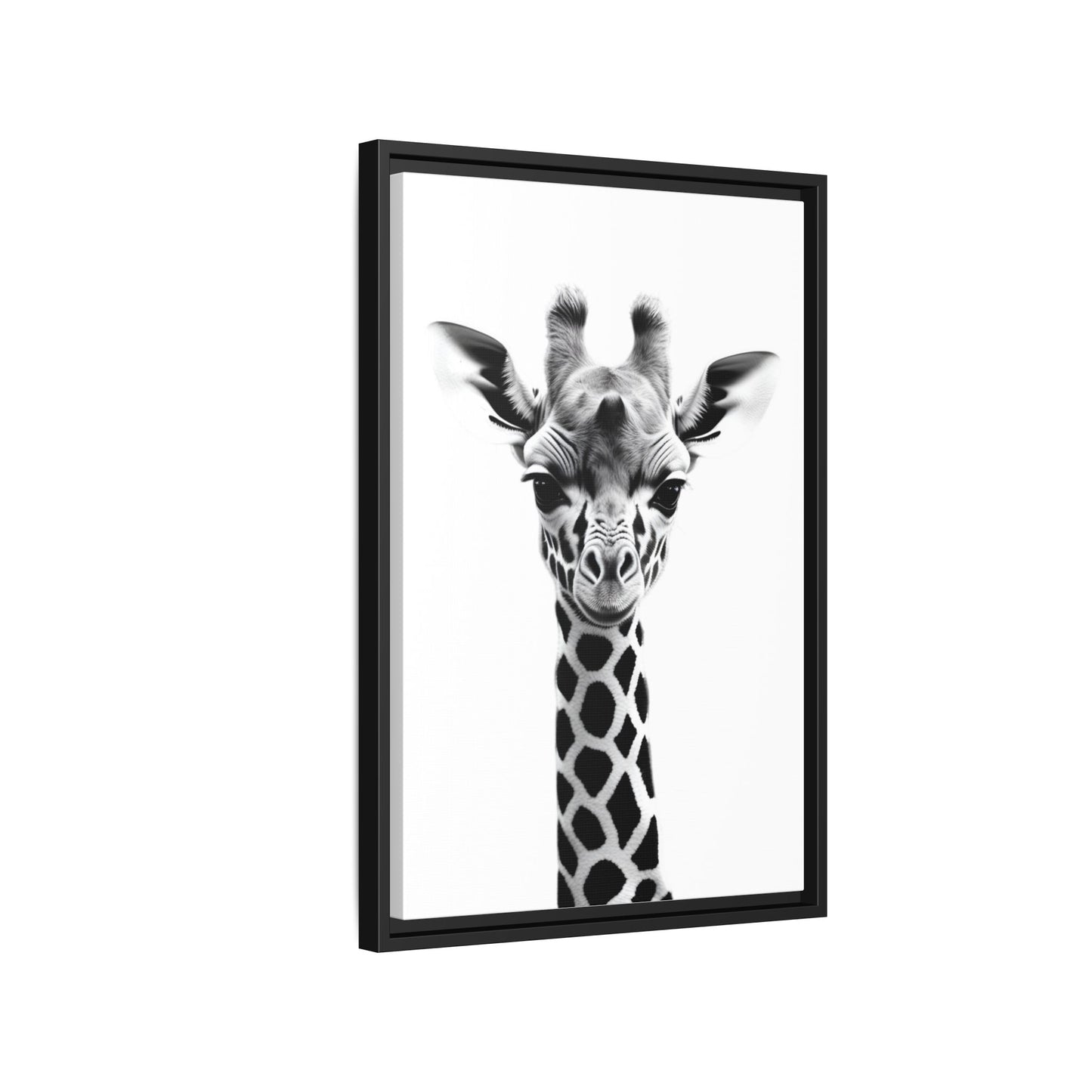 Baby Giraffe Wall Art Black & White Wildlife Photography Print, Cute Giraffe Lover Gift