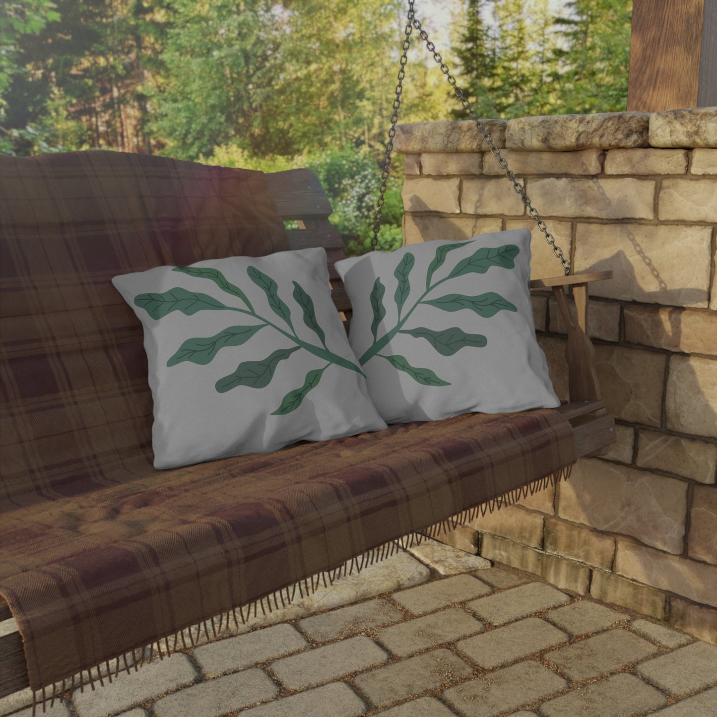 Fern Botanical Outdoor Pillow | Nature Patio Decor Cushion