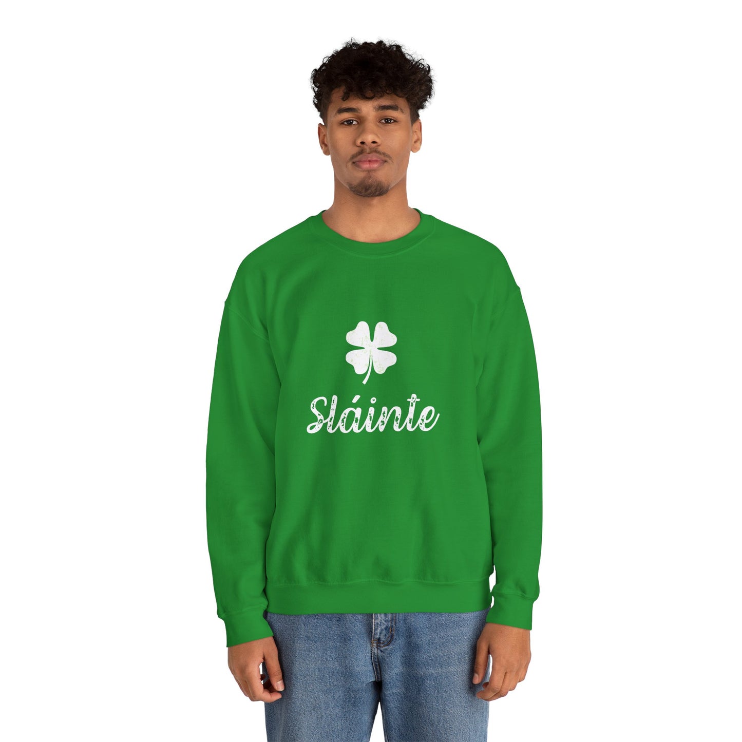 Sláinte Irish Sweatshirt – St Patrick’s Day Shamrock Crewneck – Irish Cheers Shirt – Lucky Clover St Paddy’s Day Sweatshirt