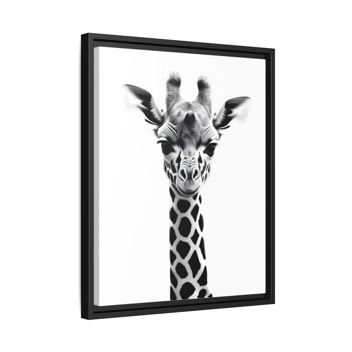 Baby Giraffe Wall Art Black & White Wildlife Photography Print, Cute Giraffe Lover Gift