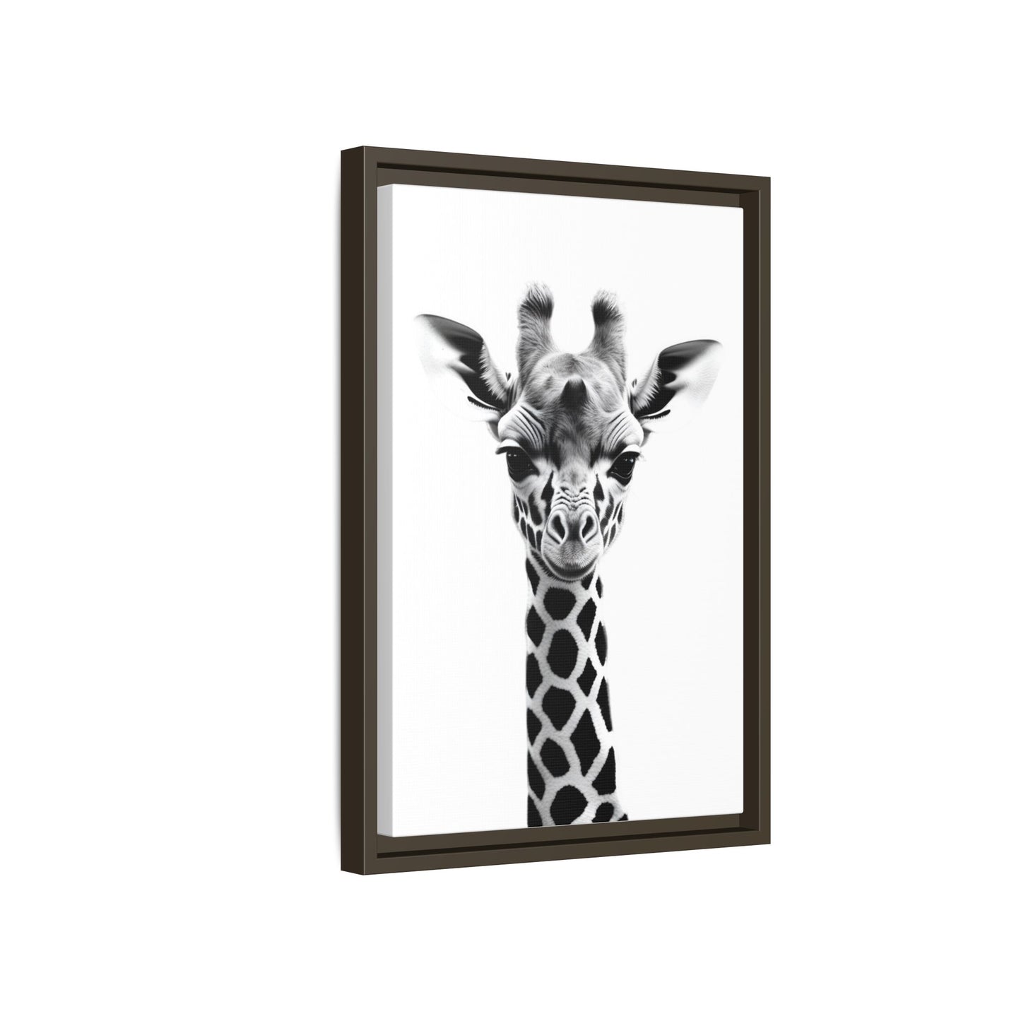 Baby Giraffe Wall Art Black & White Wildlife Photography Print, Cute Giraffe Lover Gift