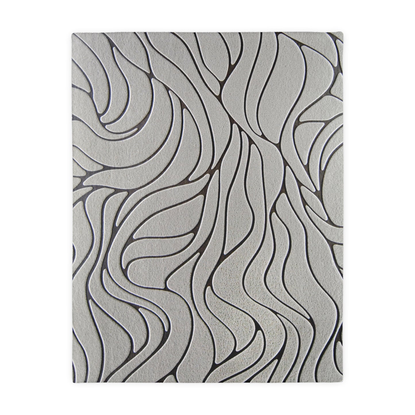 Modern Abstract Gray Wave Blanket | Neutral Home Decor