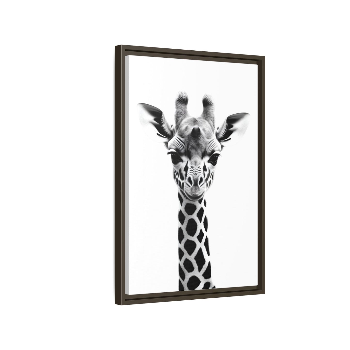 Baby Giraffe Wall Art Black & White Wildlife Photography Print, Cute Giraffe Lover Gift