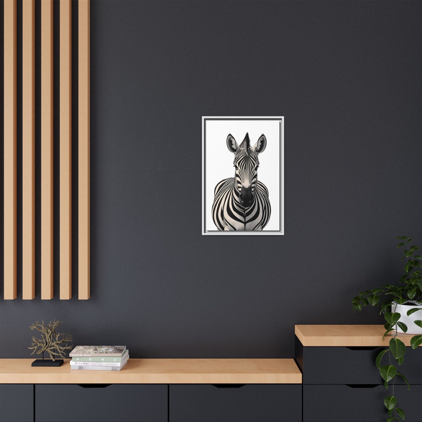 Striking Zebra Wall Art Black & White Wildlife Photography Print, Safari Animal Home Decor, Zebra Lover Nursery Room Gift