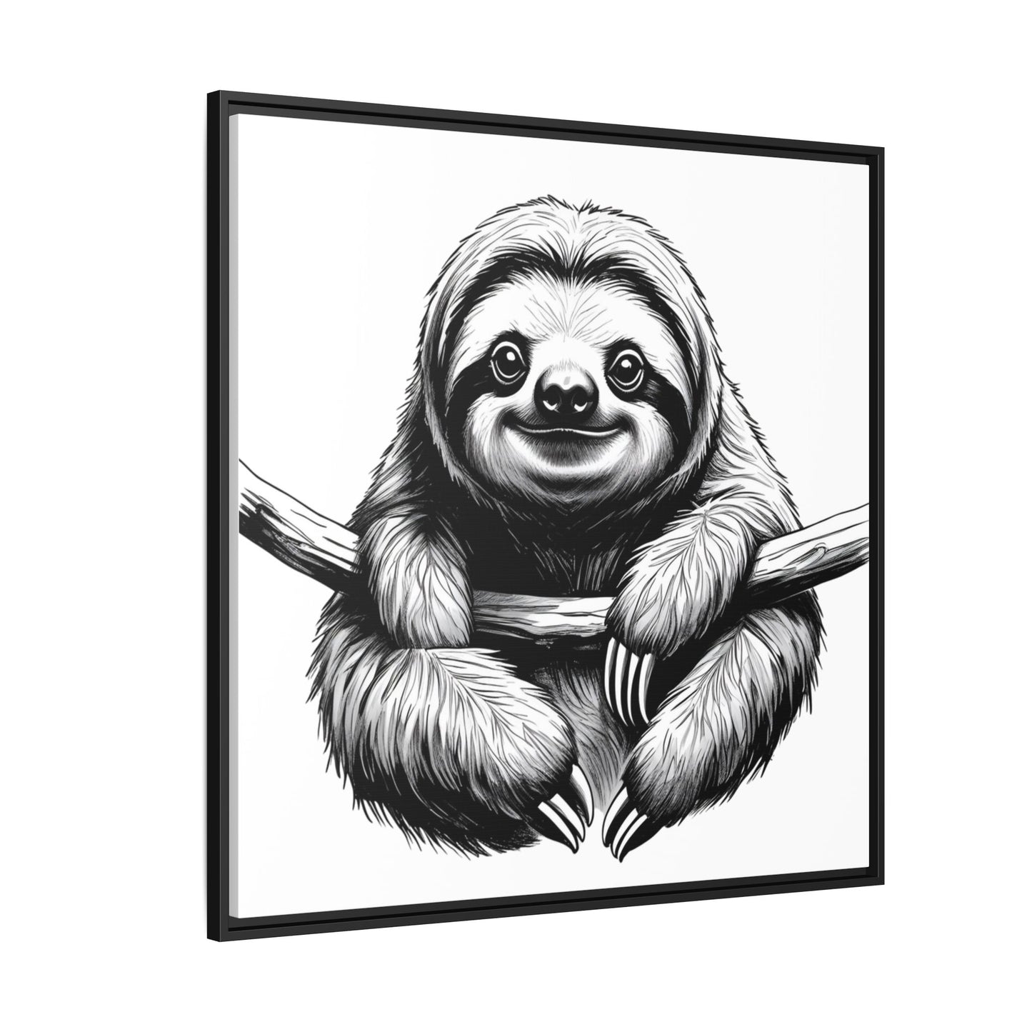 Adorable Sloth Hanging from Tree Branch Black & White Animal Wall Art, Cute Sloth Print, Jungle Theme Nursery Decor, Baby Shower Gift