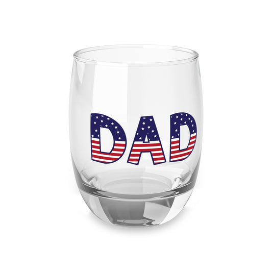 Patriotic Dad Whiskey Glass – American Flag DAD Rocks Glass Gift