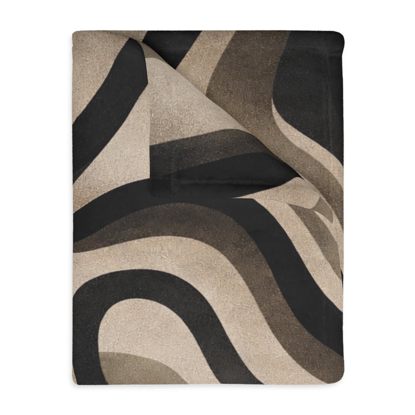 Abstract Retro Swirl Blanket – Neutral Modern Pattern Cozy Throw