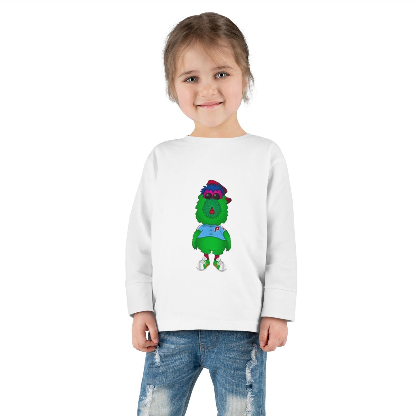 Cartoon Monster Toddler Long Sleeve Tee | Funny Baseball Fan Shirt