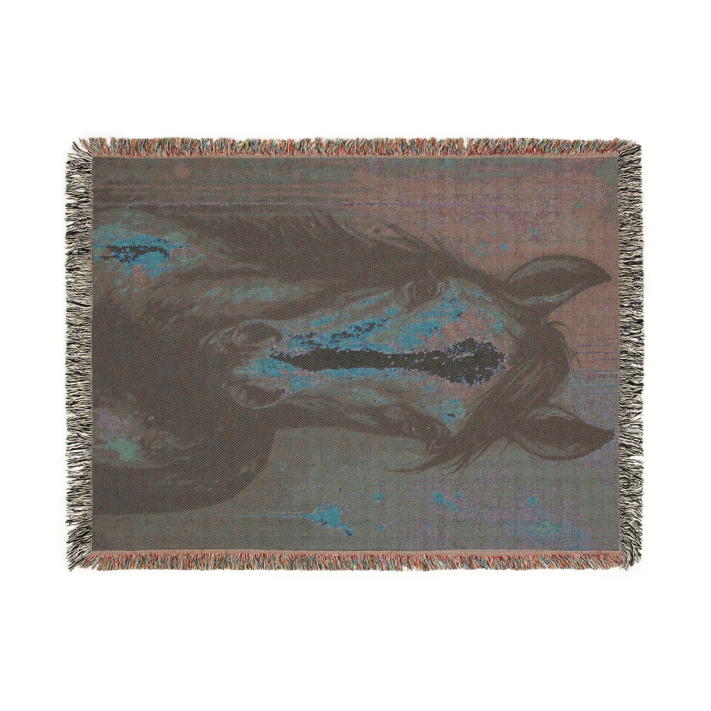 Western Horse Woven Blanket – Rustic Ranch Boho Throw