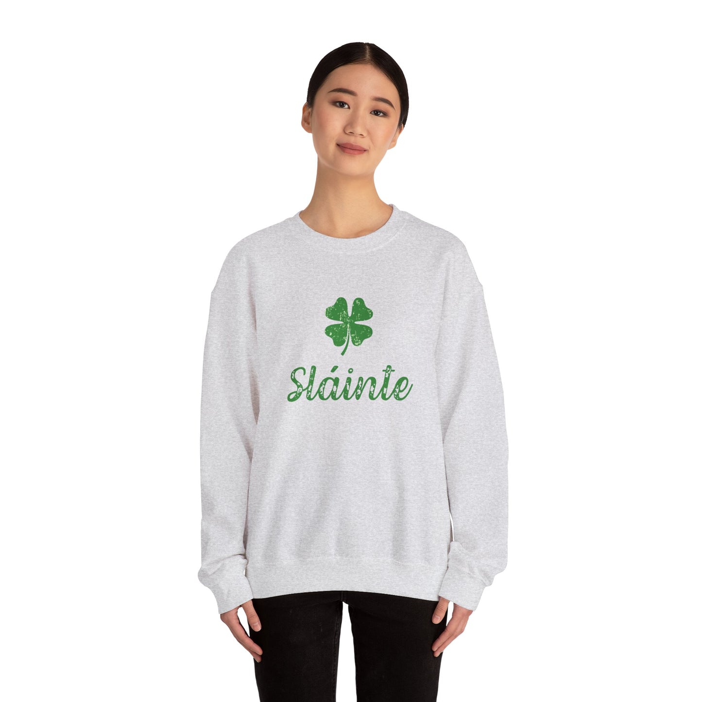 Sláinte Irish Sweatshirt – St Patrick’s Day Shamrock Crewneck – Irish Cheers Shirt – Lucky Clover St Paddy’s Day Sweatshirt