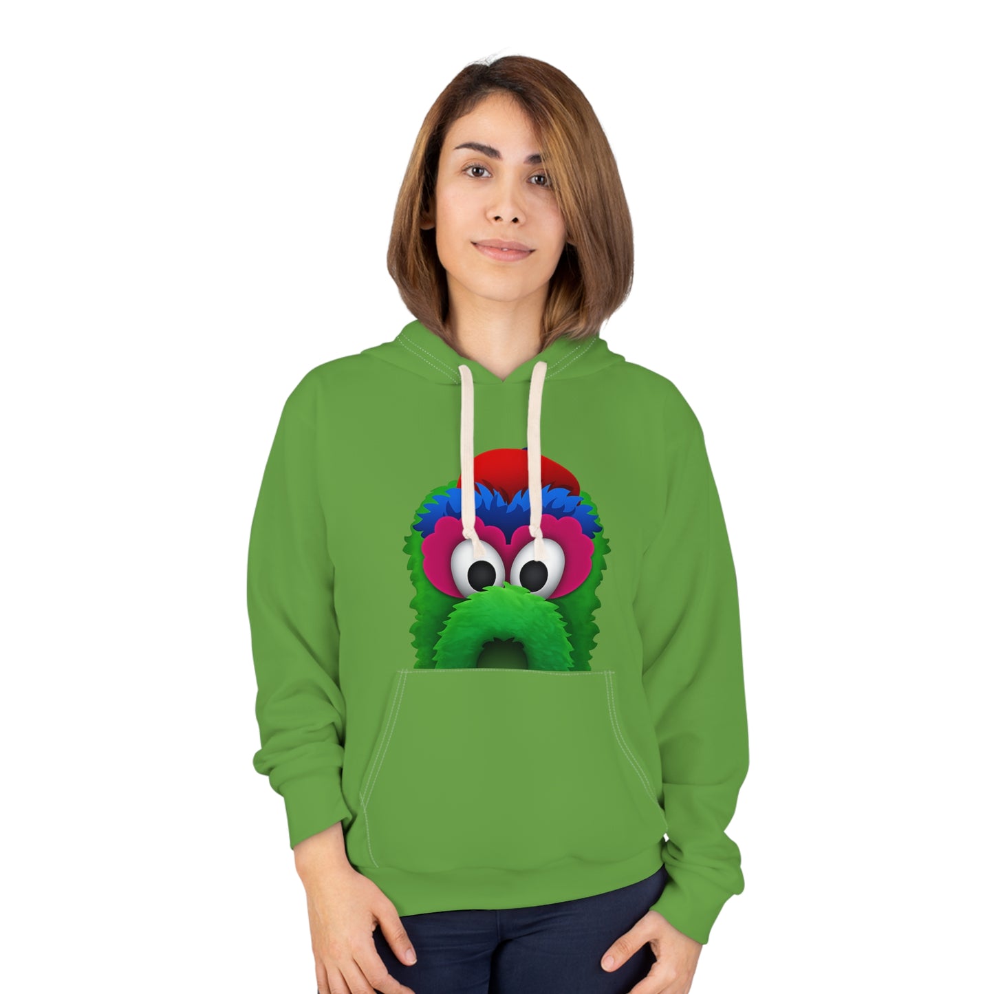 Colorful Fuzzy Monster Hoodie | Playful Cartoon Mascot Hoodie with Pocket Peek Design