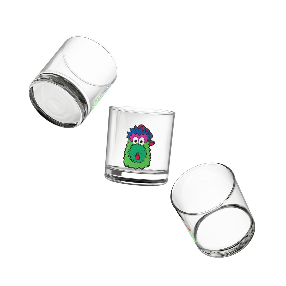 Philly Inspired Rocks Glass, Cartoon Mascot Glass, Baseball Fan Gift