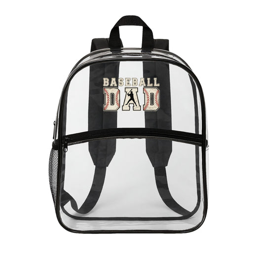 Clear Baseball Dad Backpack – Stadium Approved Transparent Game Day Bag for Sports, Concerts & Events