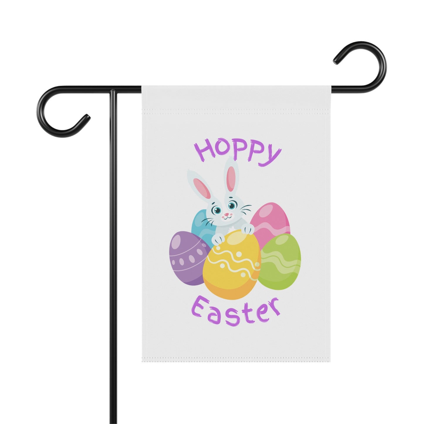 Easter Garden Flag | Hoppy Easter Banner | Cute Easter Bunny Flag