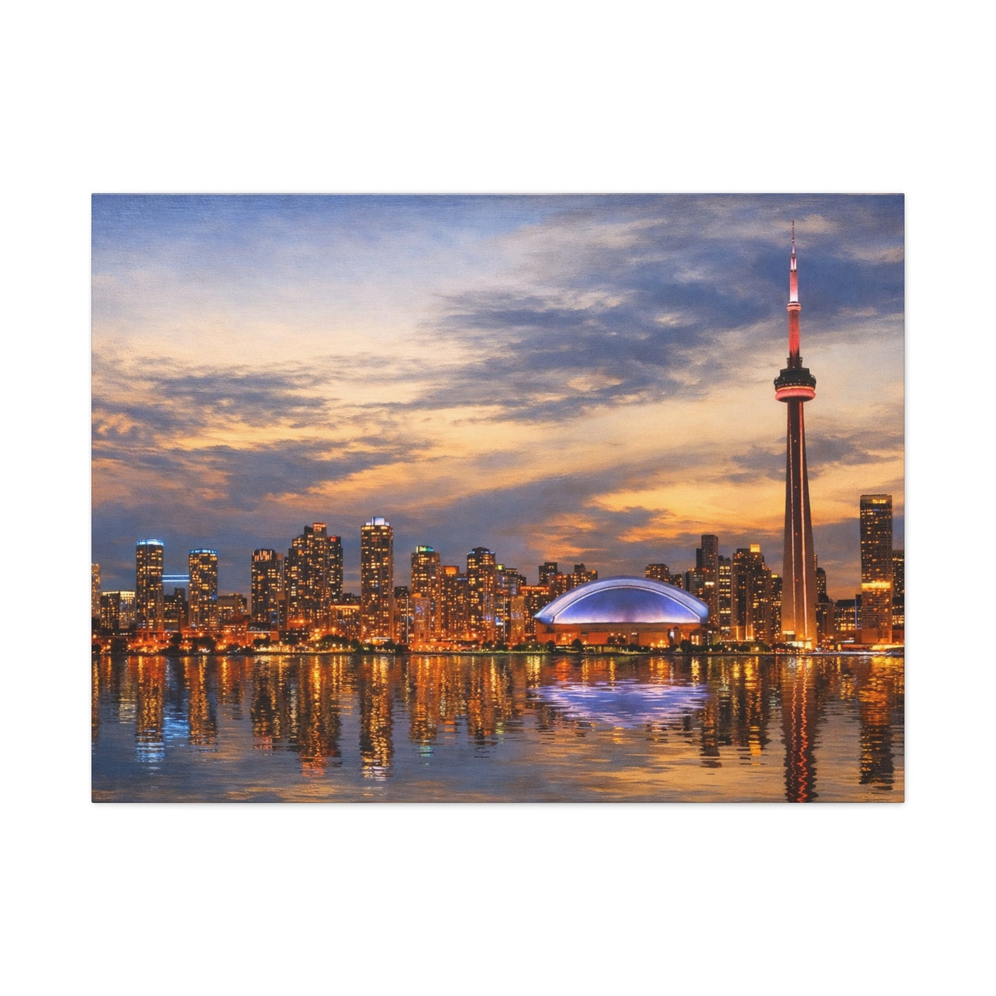 Toronto Skyline Matte Stretched Canvas, Toronto Skyline Canvas Wall Art, Urban City Art Print