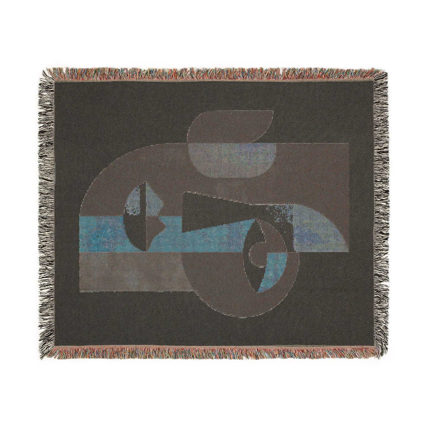 Abstract Modern Woven Blanket | Mid-Century Geometric Boho Decor