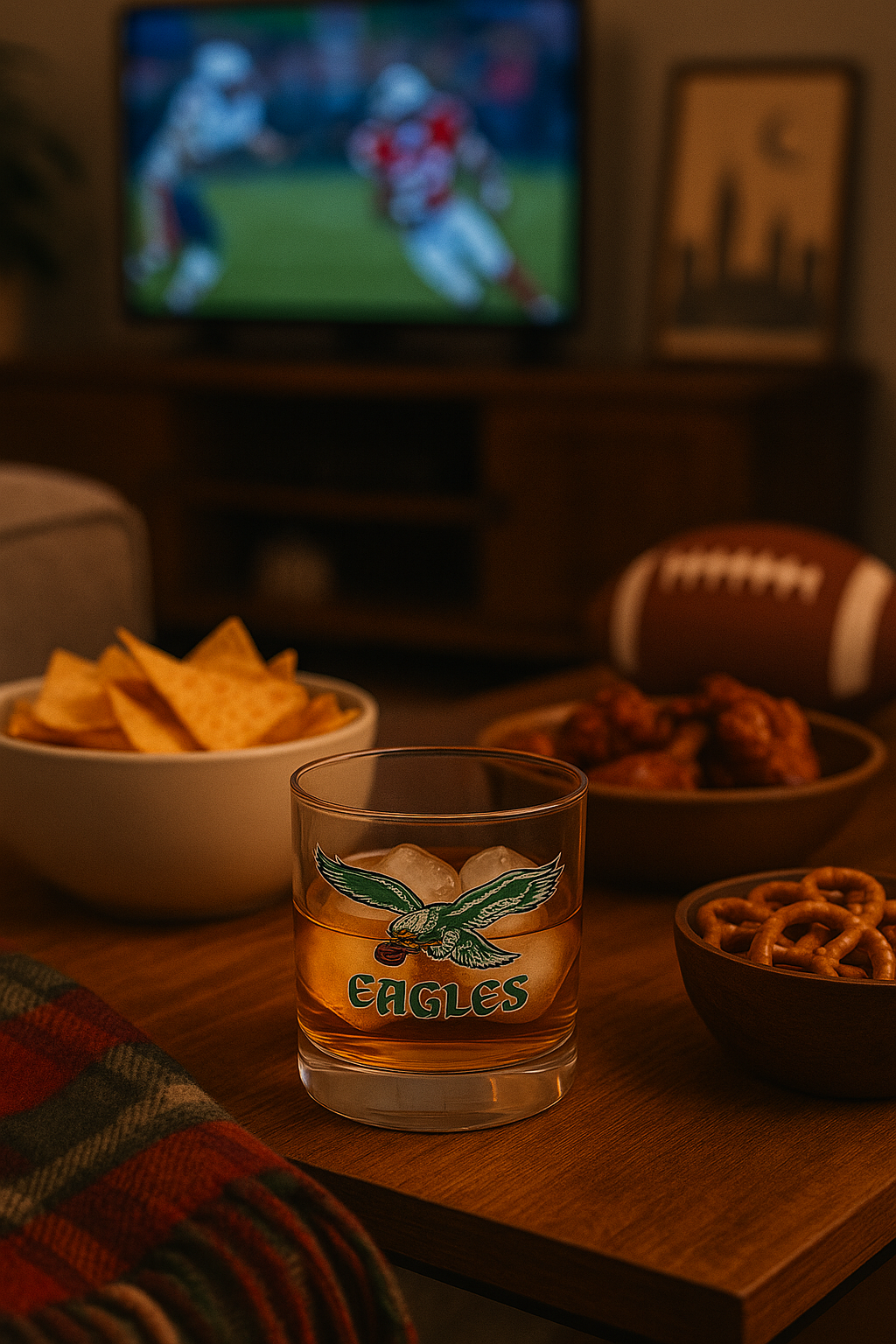 Eagle 10oz Rocks Glass | Vintage Football Whiskey Tumbler